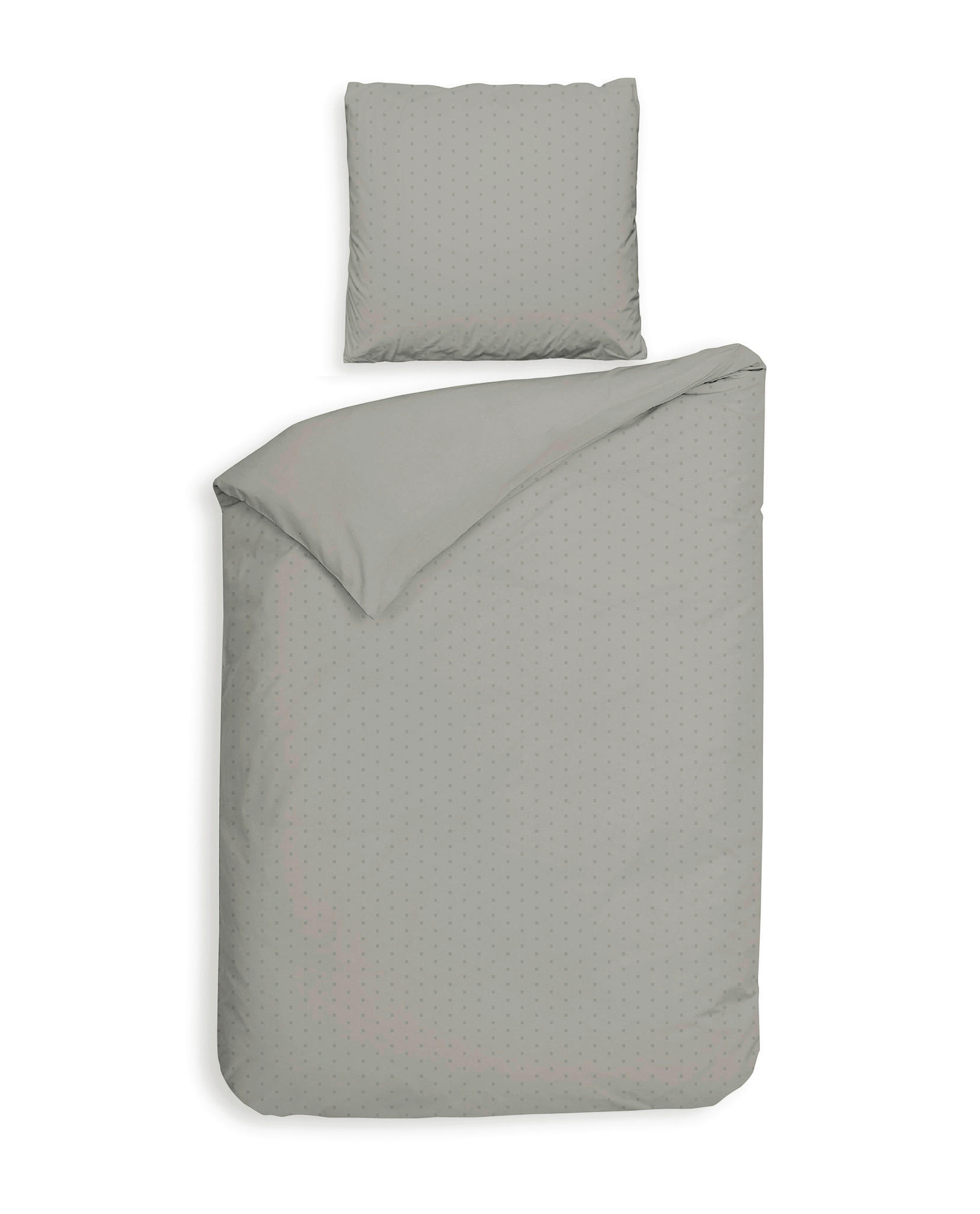 BETTWÄSCHE 2-teilig Punto Makosatin 135/200 cm  - Hellgrau, Basics, Textil (135/200cm)