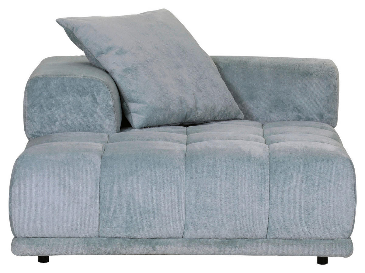 SOFAELEMENT in Plüsch Mintgrün  - Schwarz/Mintgrün, KONVENTIONELL, Kunststoff/Textil (125/66/155cm) - Carryhome