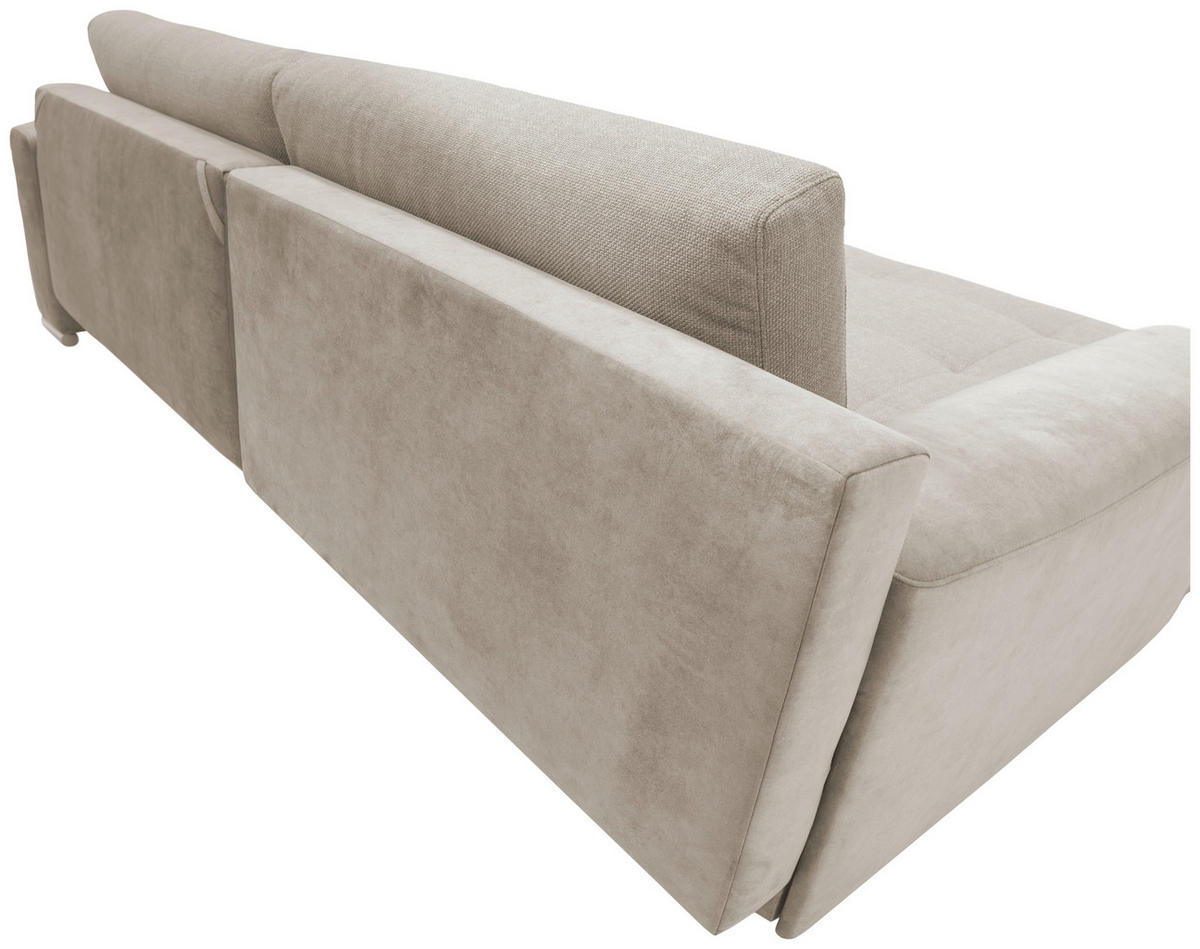 ECKSOFA in Struktur Beige  - Chromfarben/Beige, Design, Textil/Metall (177/269cm) - Livetastic