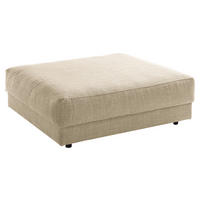 HOCKER Webstoff Beige  - Beige/Schwarz, Design, Kunststoff/Textil (105/38/117cm) - home24