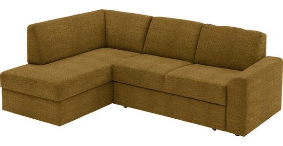 ECKSOFA in Webstoff Dunkelgelb  165/224 cm  - Dunkelgelb/Schwarz, KONVENTIONELL, Kunststoff/Textil (165/224cm) - Xora