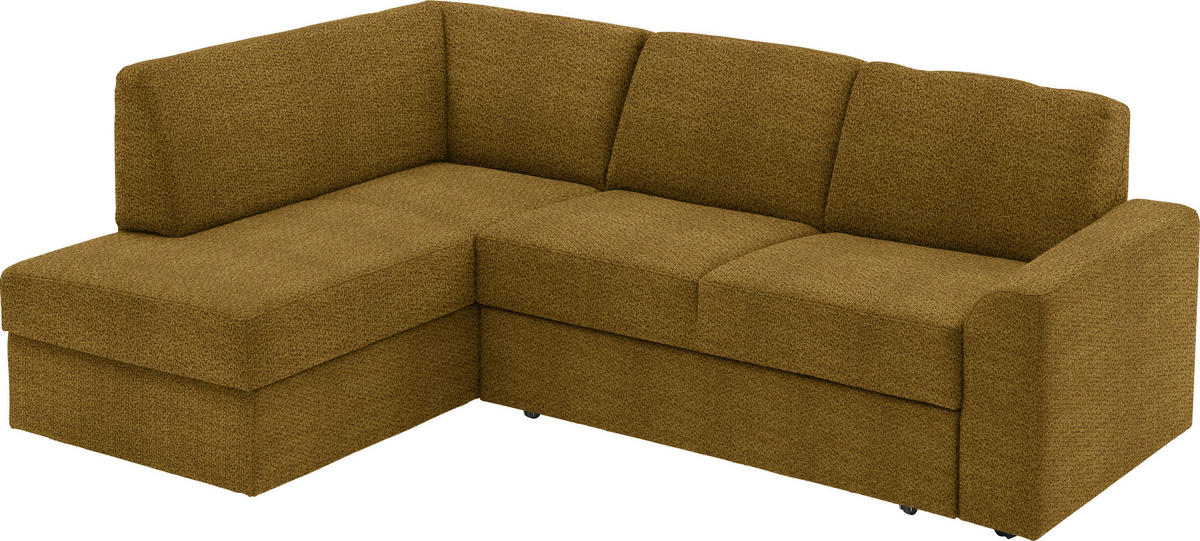 ECKSOFA in Webstoff Dunkelgelb  - Dunkelgelb/Schwarz, Konventionell, Kunststoff/Textil (165/224cm) - Xora