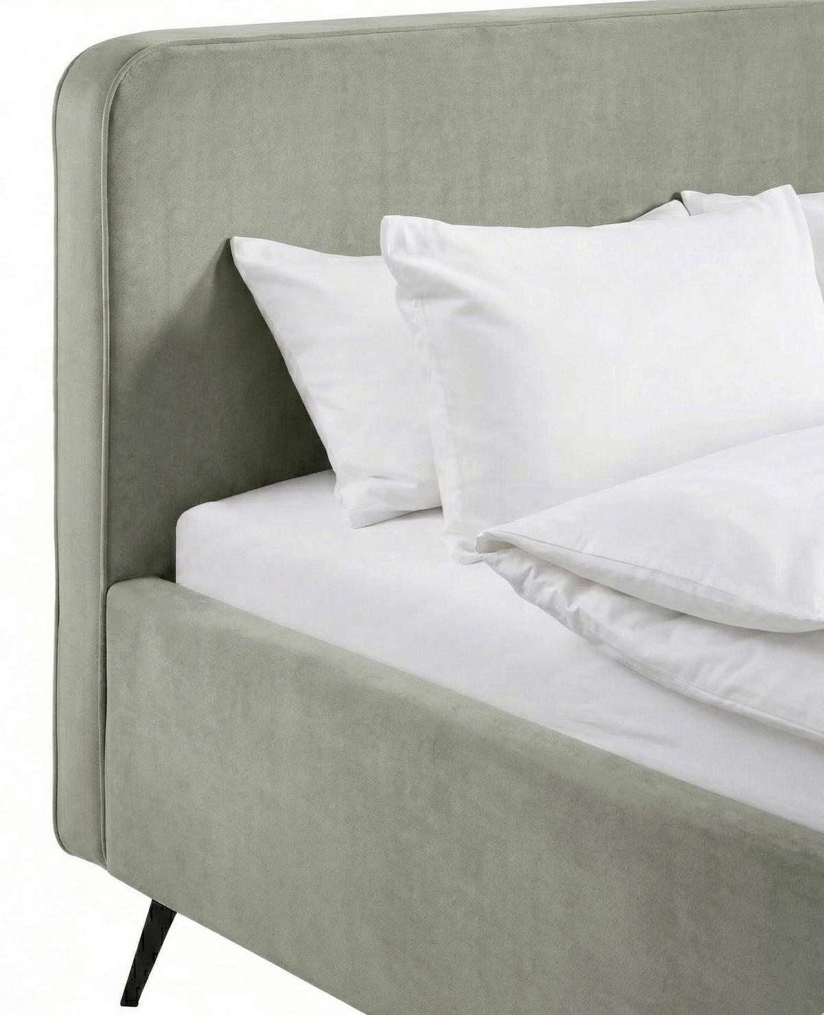 POLSTERBETT Hellgrau 140/200 cm  - Hellgrau/Schwarz, MODERN, Holz/Textil (140/200cm) - MID.YOU