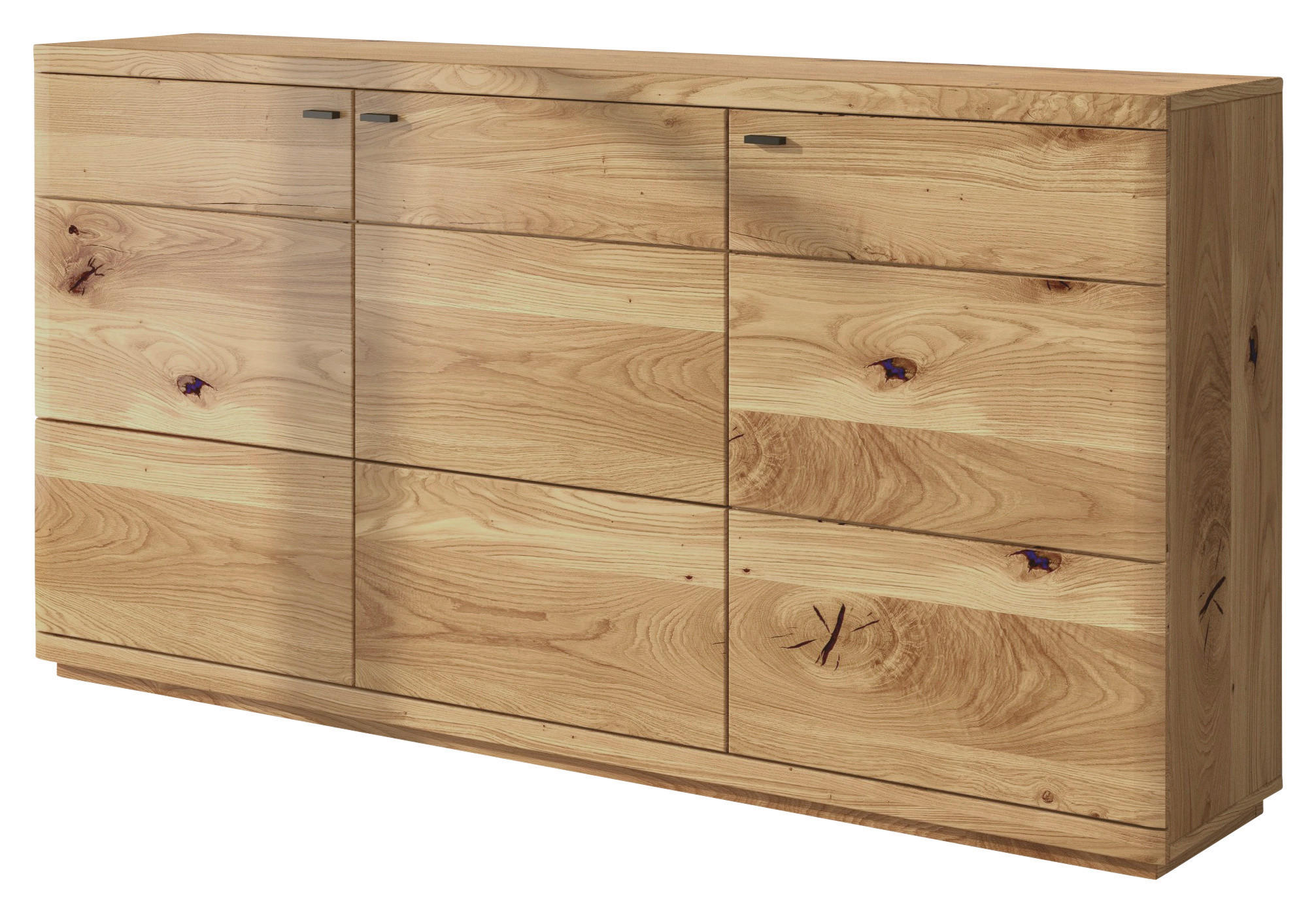 SIDEBOARD  in 181/95/38 cm  - Eichefarben/Schwarz, Natur, Holz/Metall (181/95/38cm) - Linea Natura