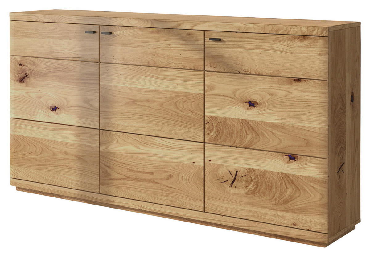 SIDEBOARD Eiche massiv Eichefarben Einlegeböden von LINEA NATURA