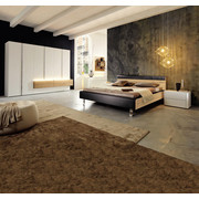 SCHLAFZIMMER in Eichefarben, Weiß - Eichefarben/Weiß, Design, Leder/Holz (180/200cm) - Hülsta