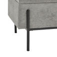 HOCKERBANK 121/47/41 cm Samt, Vliesstoff Grau, Schwarz  - Schwarz/Grau, Trend, Textil/Metall (121/47/41cm) - Xora