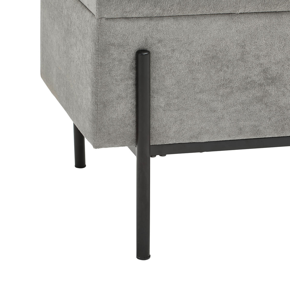 BÄNK i metall, textil, trämaterial grå, svart  - svart/grå, Trend, metall/trämaterial (121/47/41cm) - Xora