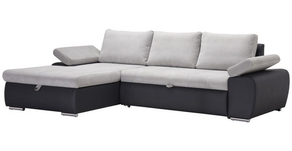 ECKSOFA in Flachgewebe Hellgrau, Dunkelgrau  - Dunkelgrau/Hellgrau, Design, Kunststoff/Textil (175/271cm) - Xora