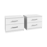 ÉJJELISZEKRÉNY SZETT fehér  - krómszínű/fehér, Design, műanyag/faalapú anyag (52/40/38cm) - Ti'me