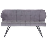 SITZBANK 155/83/58 cm Samt Grau  - Grau, MODERN, Textil/Metall (155/83/58cm) - MID.YOU