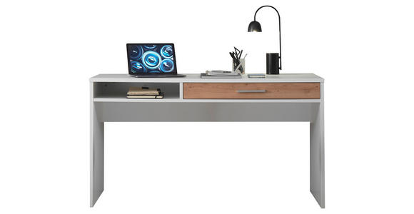 JUGENDSCHREIBTISCH 135/60/74 cm - Chromfarben/Eichefarben, Design, Holzwerkstoff/Metall (135/60/74cm) - Xora