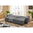 SCHLAFSOFA Cord Dunkelgrau Rückenkissen, Bettkasten, Schlaffunktion, Rücken echt, Liegefläche im Originalstoff  - Dunkelgrau/Schwarz, KONVENTIONELL, Kunststoff/Textil (240/72/95cm) - Carryhome