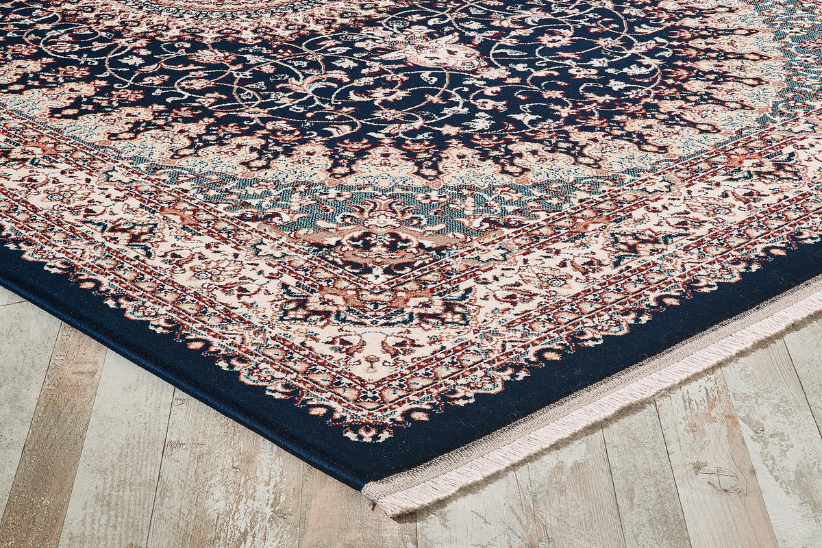 VINTAGE-TEPPICH 80/150 cm Semerkand Dunkelblau, Beige  - Beige/Dunkelblau, LIFESTYLE, Textil (80/150cm)