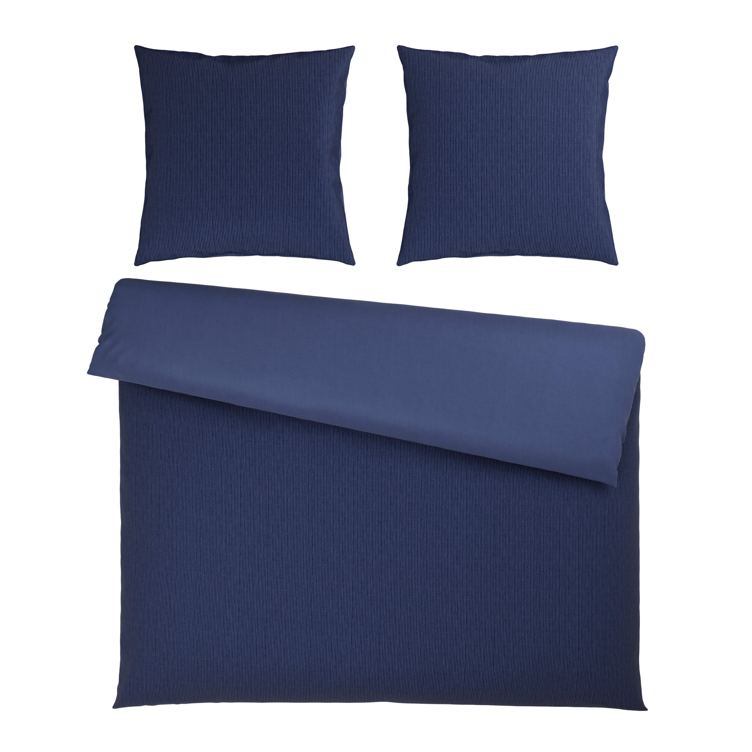 WENDEBETTWÄSCHE Satin 200/200 cm  - Dunkelblau, Textil (200/200cm) - Bio:Vio