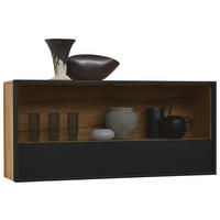 HÄNGEELEMENT Graphitfarben, Eichefarben  120/60/33 cm  - Eichefarben/Graphitfarben, Natur, Glas/Holz (120/60/33cm) - Valdera