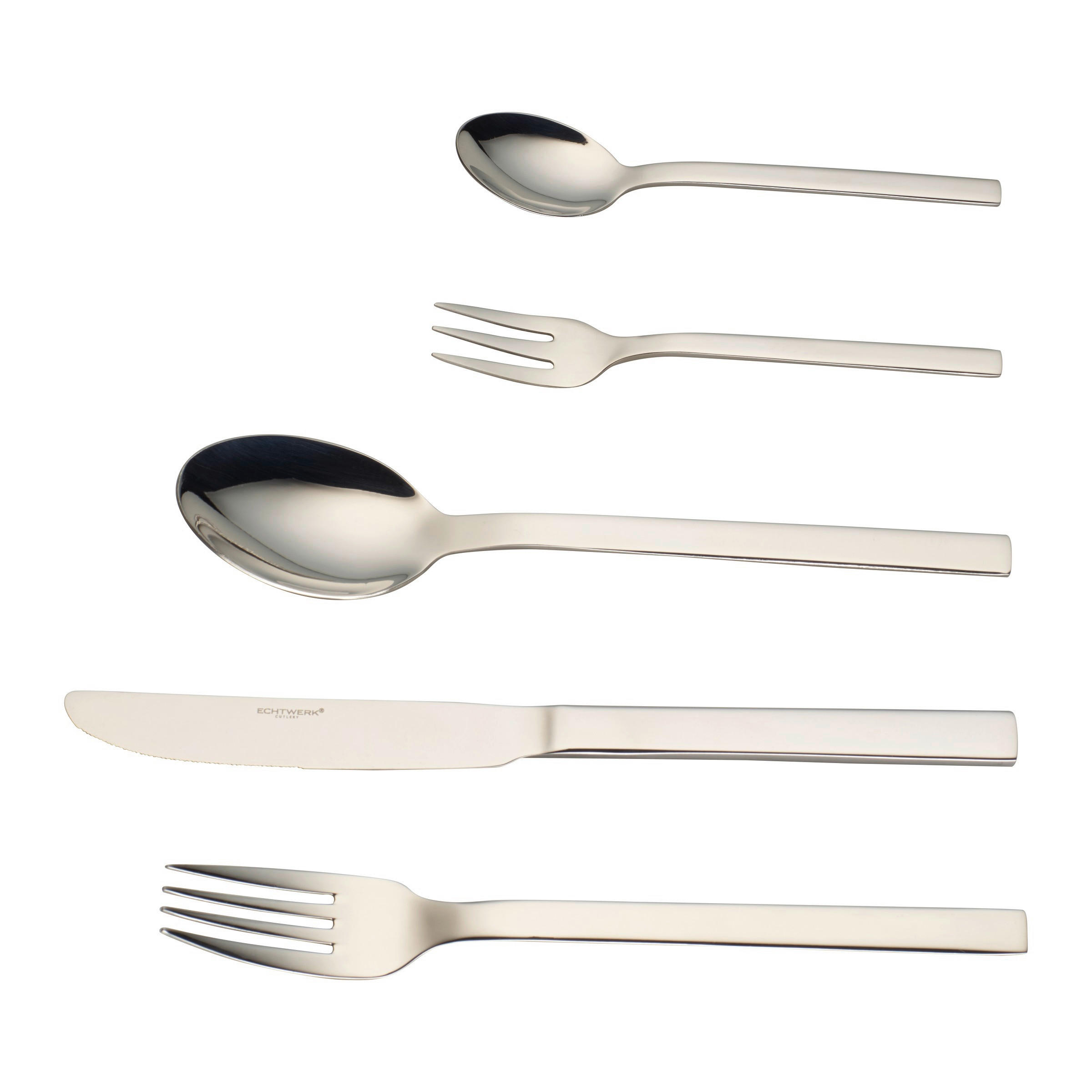 BESTECKSET 30-teilig Edelstahl  - Silberfarben, Basics, Metall - Echtwerk