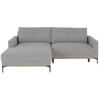 ECKSOFA Hellgrau  - Hellgrau/Schwarz, MODERN, Textil/Metall (162/238cm) - Ondega