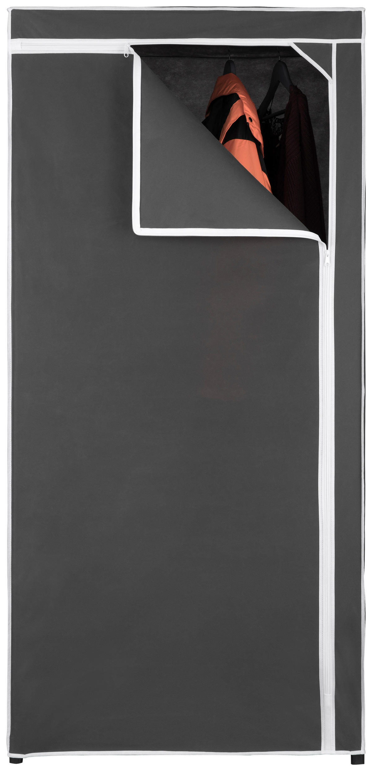 STOFFSCHRANK 75/160/50 cm  in Grau  - Grau, Basics, Kunststoff/Textil (75/160/50cm) - Carryhome