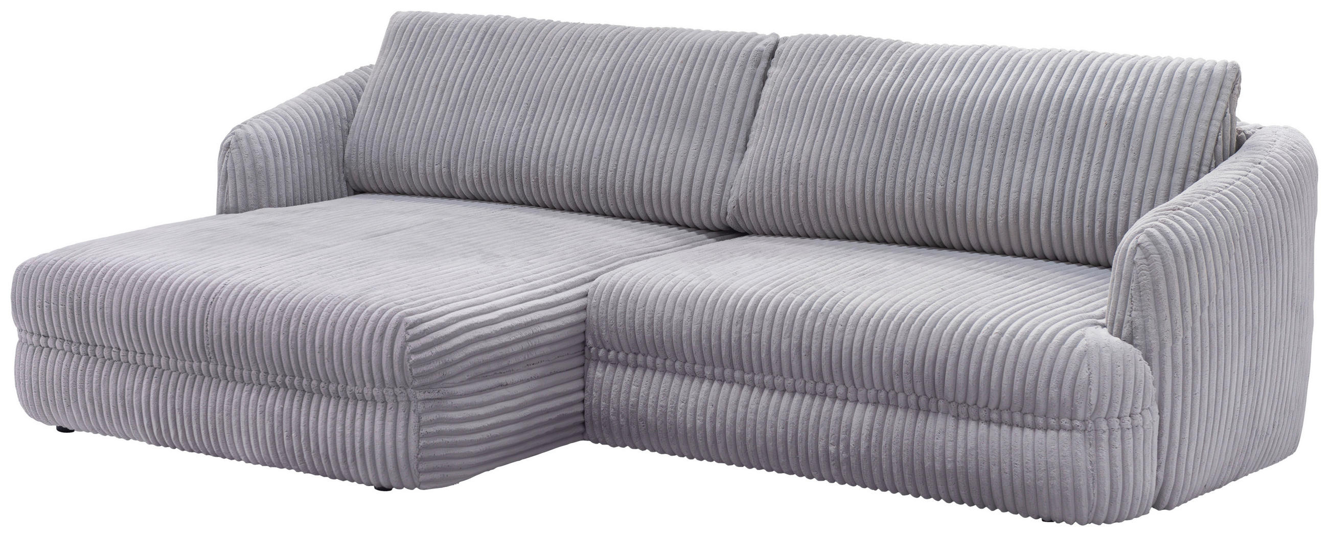 ECKSOFA in Cord Grau  - Rostfarben/Schwarz, Design, Kunststoff/Textil (161/284cm) - Livetastic