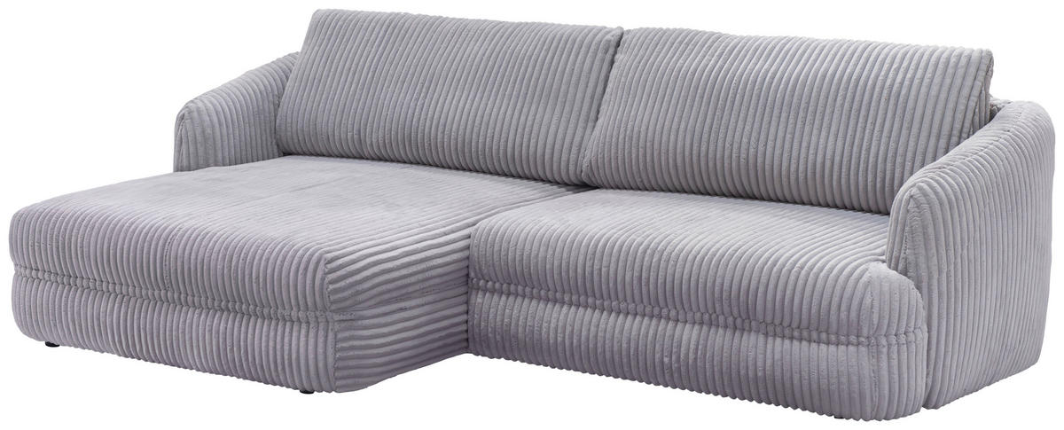 ECKSOFA LUSH Grau Cord  - Terracotta/Schwarz, Design, Kunststoff/Textil (161/284cm) - Livetastic