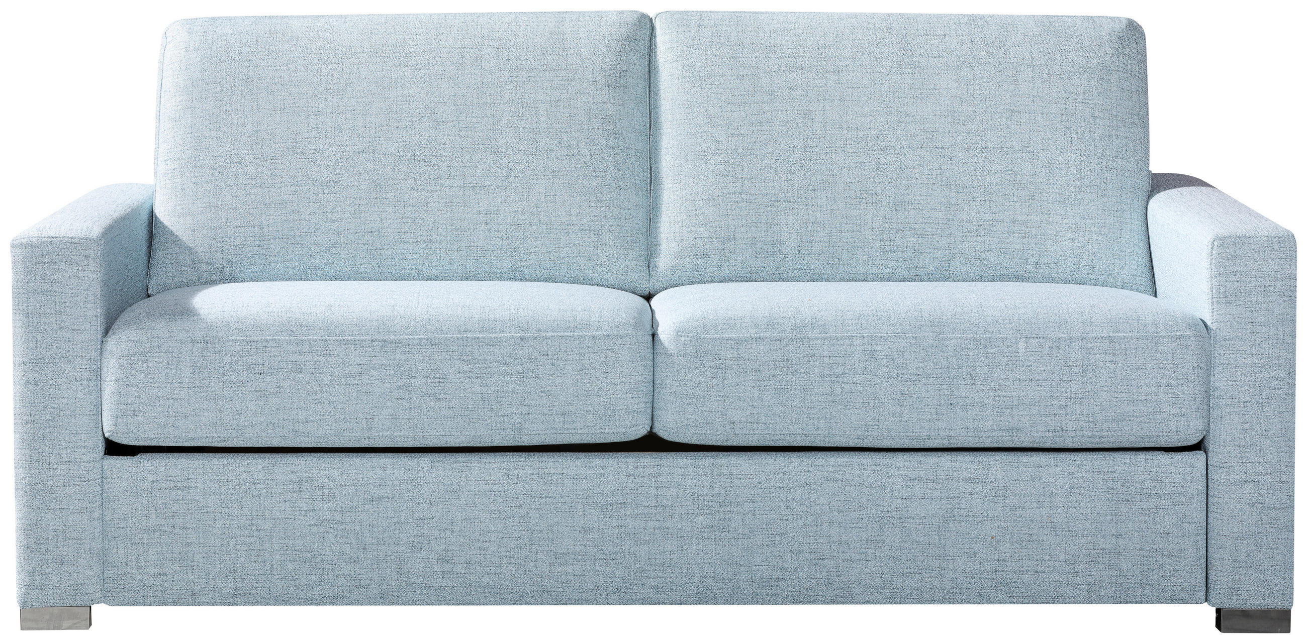 SCHLAFSOFA Cleopatra in Webstoff Blau  - Chromfarben/Blau, Design, Textil/Metall (188/86/97cm) - Novel