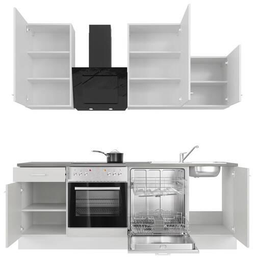 KUCHYNSKÁ LINKA LUCCA 220 - sivohnedá/biela, Modern, kompozitné drevo/plast (220cm) - FlexWell
