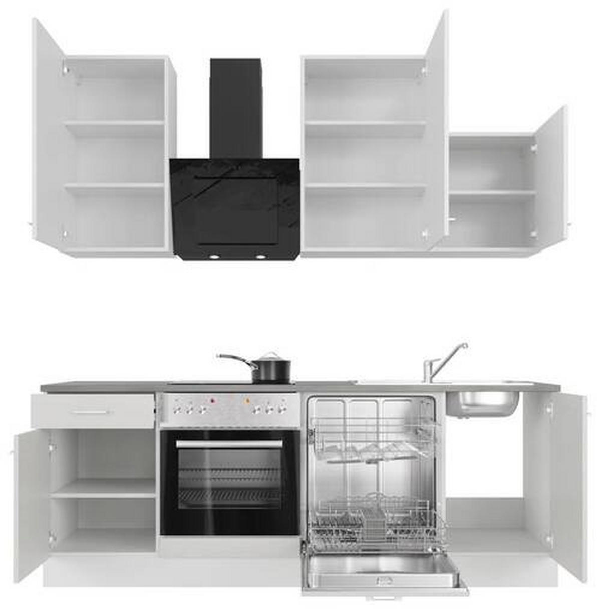 KUCHYNSKÁ LINKA LUCCA 220 - sivohnedá/biela, Modern, kompozitné drevo/plast (220cm) - FlexWell