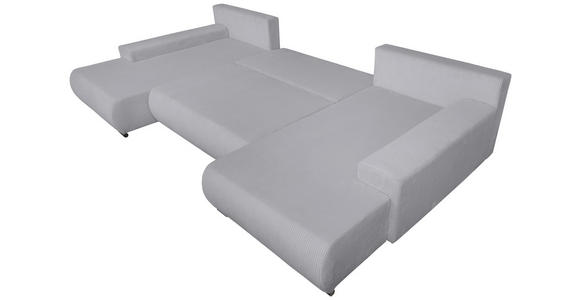 WOHNLANDSCHAFT  in Cord Grau  - Schwarz/Grau, KONVENTIONELL, Textil/Metall (191/351/191cm) - Carryhome