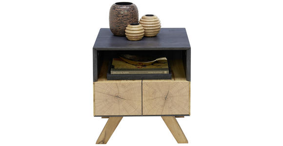 NACHTSCHRANK 45/50/40 cm - Eichefarben/Dunkelgrau, Design, Holz/Holzwerkstoff (45/50/40cm) - Carryhome