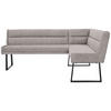 ECKBANK 217/159 cm Webstoff Schwarz, Hellgrau   - Hellgrau/Schwarz, Design, Textil/Metall (217/159cm) - Novel