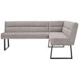 ECKBANK 237/159 cm Webstoff Schwarz, Hellgrau - Hellgrau/Schwarz, Design, Textil/Metall (237/159cm) - Novel