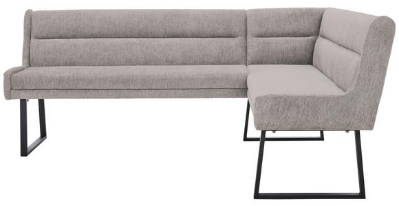 ECKBANK 237/159 cm Webstoff Schwarz, Hellgrau - Hellgrau/Schwarz, Design, Textil/Metall (237/159cm) - Novel