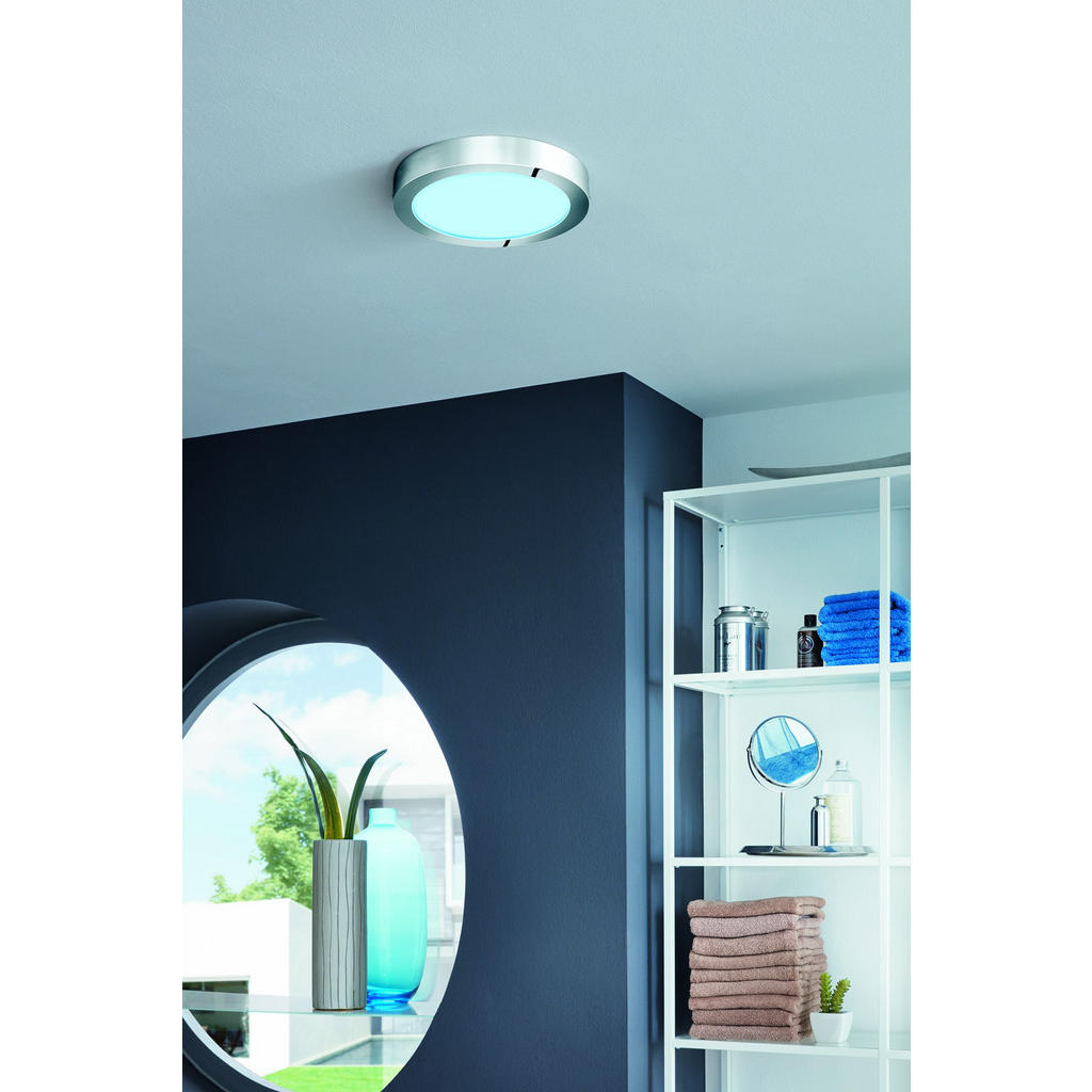 Thumbnail - Eglo Led-Deckenleuchte Fueva Connect, Silber, Weiß, Metall, Kunststoff, rund,rund, 4 cm, Farbwechsler, Farben fixierbar,...