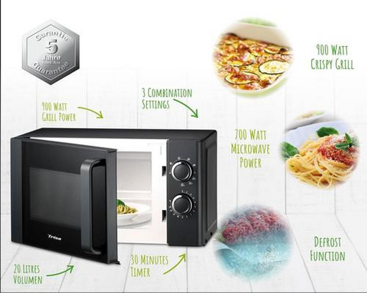 MIKROWELLE 7654.4112  - Anthrazit, MODERN, Kunststoff (36/45,2/26,2cm) - Trisa Electronics