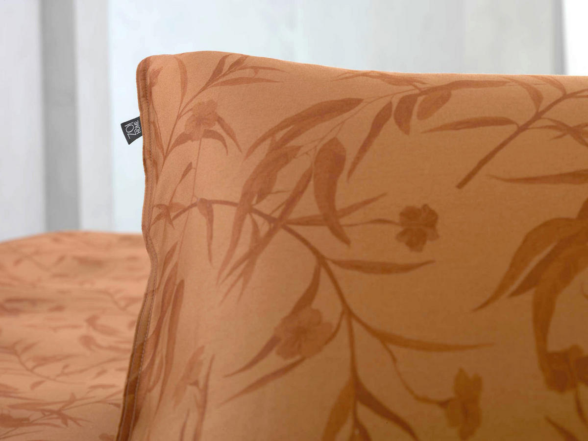 BETTWÄSCHE Fiori-di-Satinado Makosatin 200/200 cm  - Orange, Basics, Textil (200/200cm)