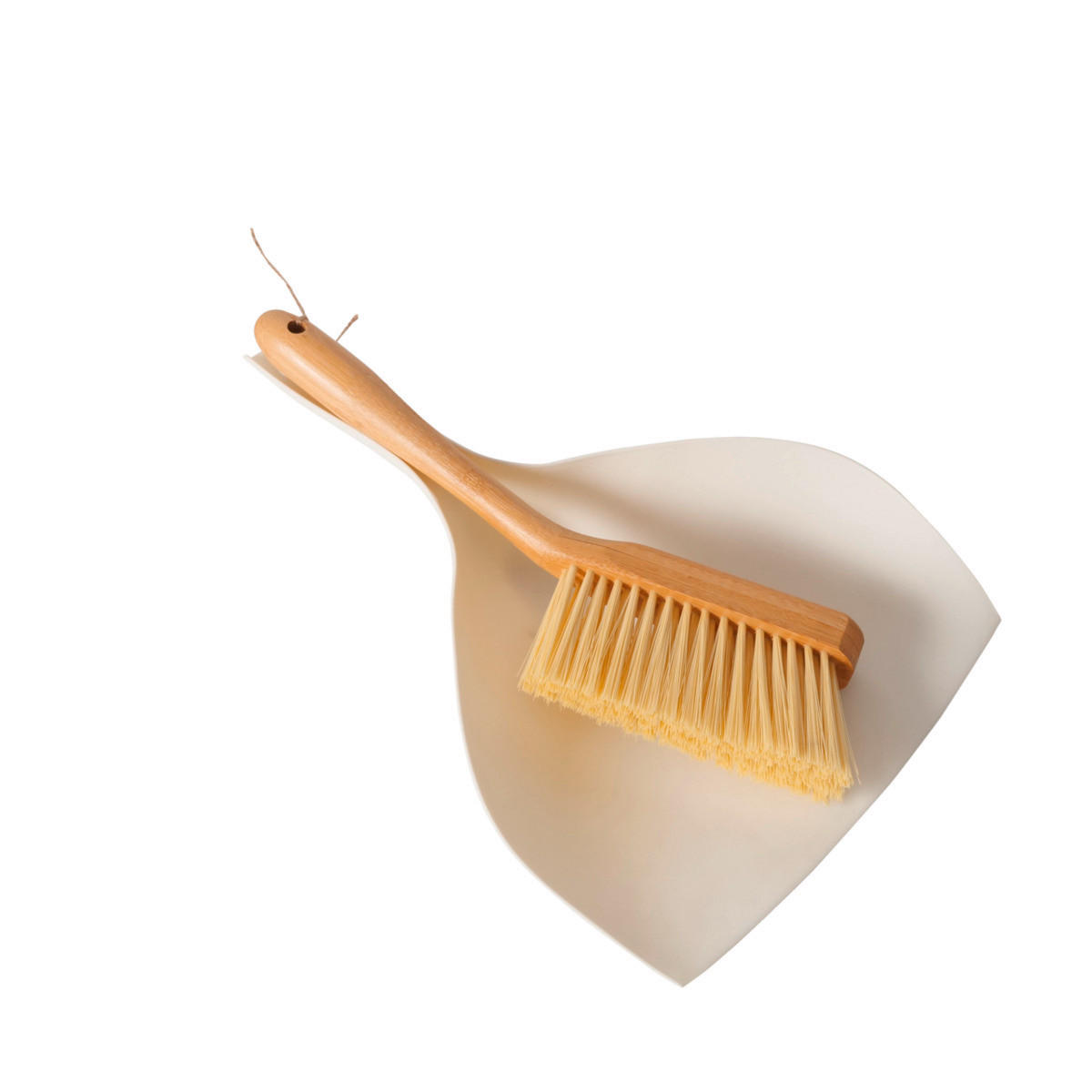 SÚPRAVA METLY A LOPATKY - biela/prírodná farba, Basics, drevo/plast (35/24/8cm)