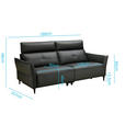 2-SITZER-SOFA  in Echtleder Schwarz   - Schwarz, Design, Leder/Metall (191/98/101cm) - Novel