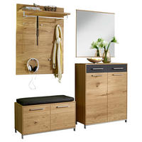GARDEROBE 5-teilig  in 180/195/40 cm  - Eichefarben/Anthrazit, Design, Glas/Holz (180/195/40cm)