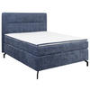 BOXSPRINGBETT 140/200 cm,  in Blau, Topper, H2 = mittel  - Blau/Schwarz, Design, Textil/Metall (140/200cm) - Esposa