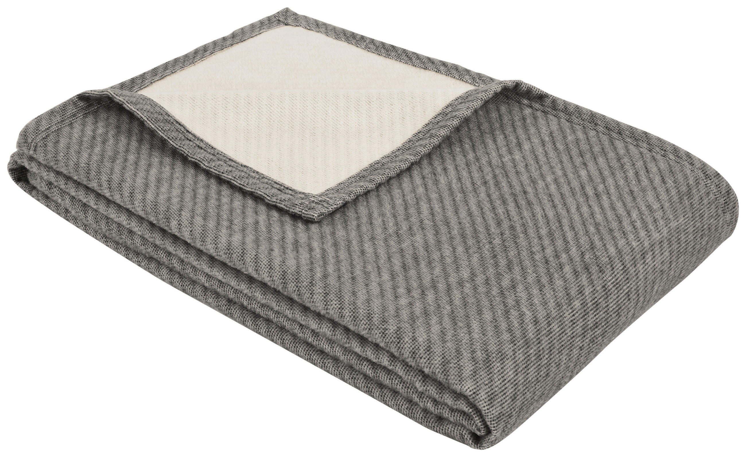 DECKE 2266 Tennessee 140/200 cm  - Anthrazit/Naturfarben, KONVENTIONELL, Textil (140/200cm) - Ibena