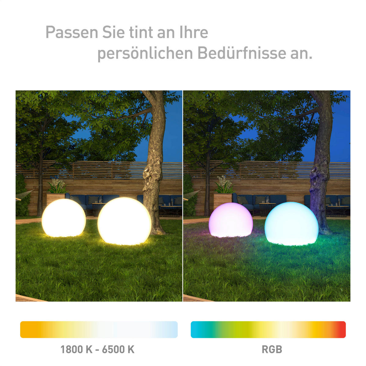 AUßENKUGELLEUCHTE - Sandfarben, Basics, Kunststoff (35cm) - Tint