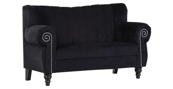 2-SITZER-SOFA in Chenille Schwarz  - Schwarz, Design, Holz/Textil (168/96/75cm) - Ambia Home