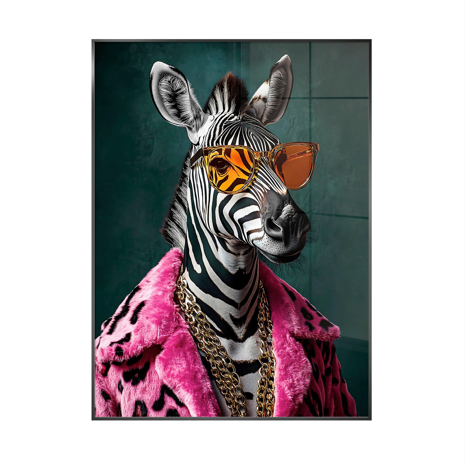 GLASBILD Tiere  - Multicolor, Basics, Glas/Holz (80/120/4cm)