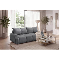 SCHLAFSOFA ALBA Struktur Dunkelgrau  inkl. Bettkasten, Schlaffunktion  - Dunkelgrau/Schwarz, Design, Holz/Textil (242/93/104cm) - MID.YOU