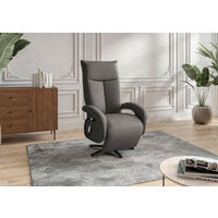 SESSEL in Echtleder Mokka  - Schwarz/Mokka, Konventionell, Leder/Metall (74/112/82cm) - Sit & More