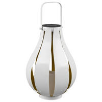 TISCHLEUCHTE 22/32 cm  - Goldfarben/Weiß, Design, Metall (22/32cm)