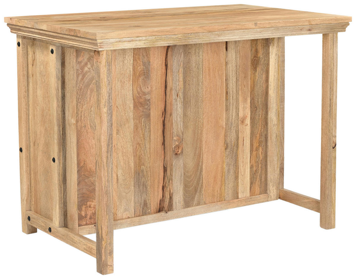 KÜCHENINSEL 125/94/80 cm  in Naturfarben  - Messingfarben/Naturfarben, Design, Holz/Metall (125/94/80cm) - Livetastic