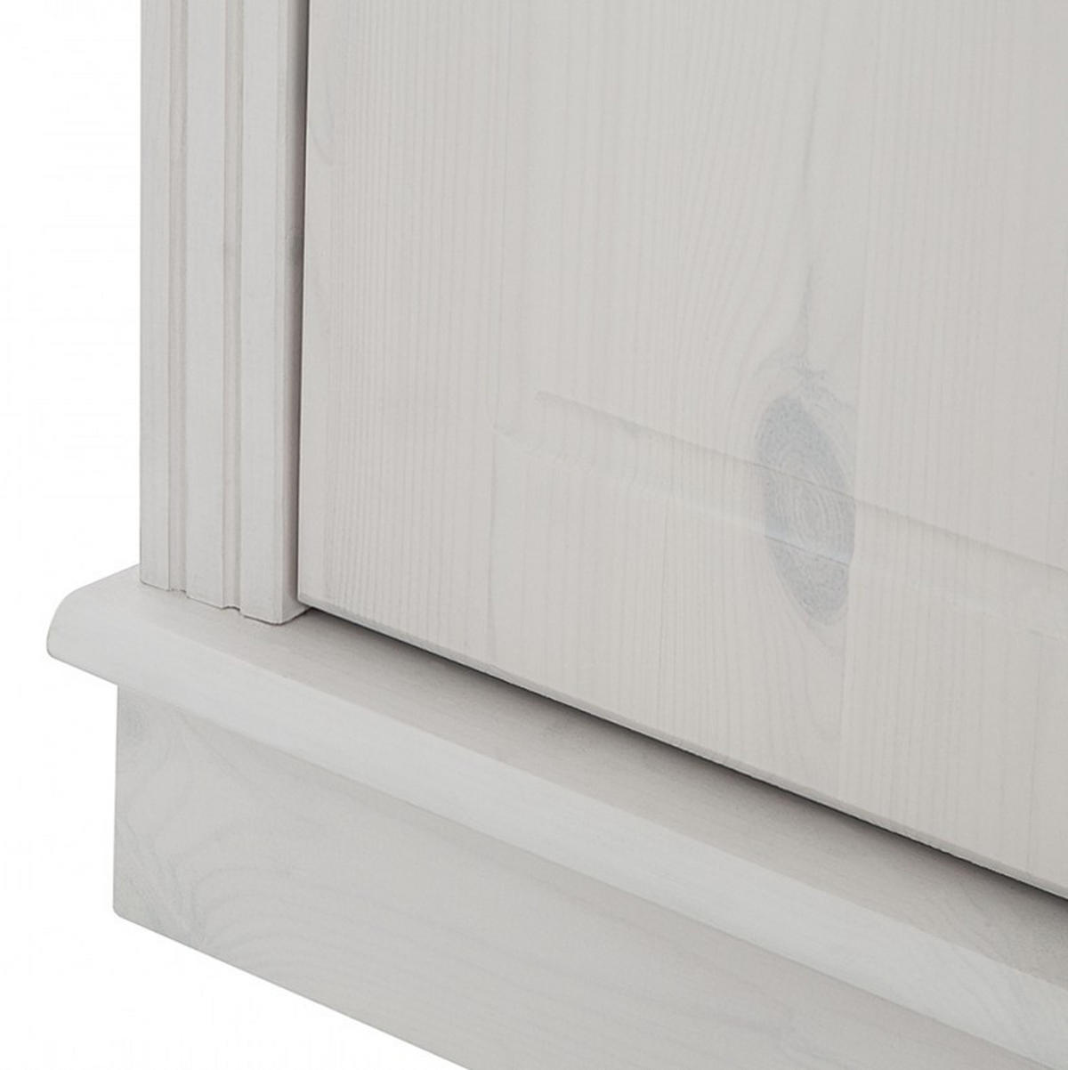 WOHNWAND 4-teilig  in Weiß, Kieferfarben  296/223/34 cm  - Weiß/Kieferfarben, Design, Glas/Holz (296/223/34cm) - Livetastic