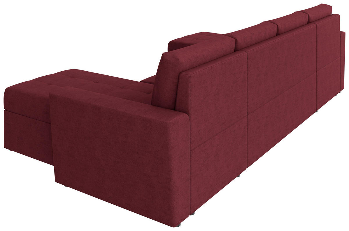 WOHNLANDSCHAFT TERMOLI Rot Jacquard  - Rot/Schwarz, Design, Kunststoff/Textil (155/296/155cm) - MID.YOU